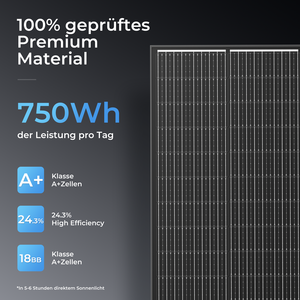 Panneaux solaires monocristallins à demi-cellules en silicium à haute efficacité 22% CE TUV pour une ultra-légèreté 100W Tout noir pour la marine - Product Image 3