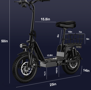 Patinete Eléctrico Urbano Plegable sin Escobillas de 14 Pulgadas, Aleación de Aluminio, Batería de Litio de 48V 10Ah, Controlado por Aplicación, 100 kg - Product Image 4