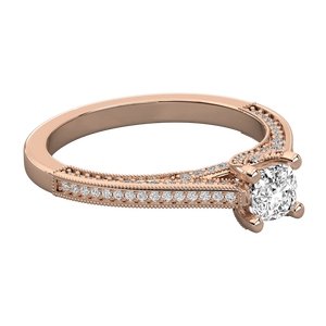 Bague solitaire en or 9 carats pour femmes, diamant cultivé en laboratoire, élégante et luxueuse - Product Image 3