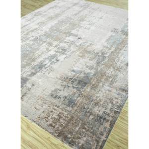 Tapis Uvenuti en laine et soie de bambou noué à la main, grande surface, motif abstrait ivoire, décoration intérieure bohème pour chambre et couloir, 8x10 pi, épaisseur de la pile 7-8 mm - Product Image 2