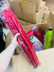 Lanternes en bambou écologiques colorées avec un motif floral peint, doublure en rotin pour la décoration extérieure de la maison - Product Image 4