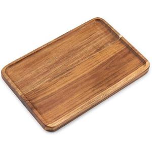 Plateau de service en bois antique de qualité supérieure classique avec poignée en bois de forme mince provenant du service de snacks à pizza - Product Image 2