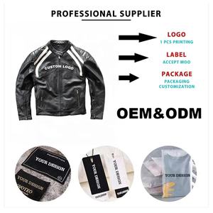 Chaqueta de piel sintética de carreras de Motor para hombre de alta calidad, cierre de cremallera impermeable, cuello levantado bordado, estilo informal para otoño - Product Image 5