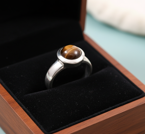 925 argent Sterling éternité bague de mariage classique Boho Design oeil de tigre pierres précieuses lunette réglage pour fête anniversaire cadeau anneau - Product Image 3