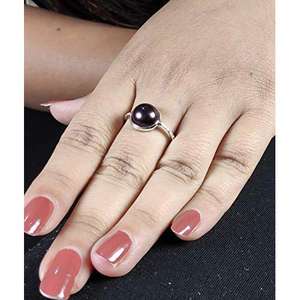 Handmade 925 Sterling <b>Silver</b> Freshwater Black Pearl <b>Statement</b> <b>Ring</b> Boho June Birthstone Jewelry Perfect Gift - Product Image 2