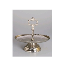 Refined aluminum cake centerpiece <b>with</b> <b>mirror</b> polish and classic design for anniversary <b>tables</b> or event dessert setups - Product Image 1