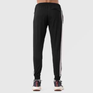 Slim Fit Essential Bottoms for Men <b>Black</b> Athletic <b>Pants</b> with Customizable Logo XL Size Lightweight Mid Waist Sports Wear - Product Image 2