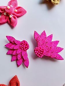 <b>Beaded</b> Earrings for Women Patriotic Orange White Blue Colour for Wedding or Memorial Day - Product Image 5