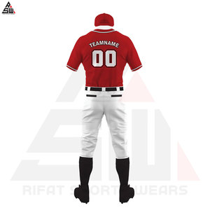 Maillots de baseball pour adultes en gros, ensembles uniformes, 100% polyester, imprimés par transfert thermique, respirants, col rond, noms d'équipe et logos personnalisés - Product Image 6