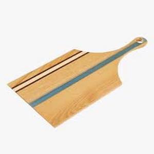 Planche à découper rectangulaire en bois d'acacia brun poli de 14 pouces, accessoires de cuisine naturels QAMAR OVERSEAS - Product Image 4