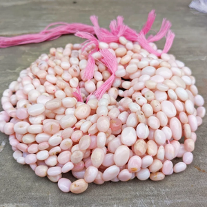 ลูกปัดพลอยสีชมพูทรงวงรีเรียบทำด้วยมือสำหรับทำเครื่องประดับลูกปัดโอปอลสีลูกกวาดขนาด8มม. - Product Image 2