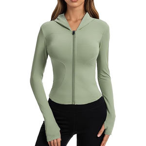 Lightweight Training <b>Top</b> Full Zip Jacket <b>Women</b> Stretchy <b>Yoga</b> Athletic Wear Soft Comfort Nylon Spandex Blend - Product Image 4