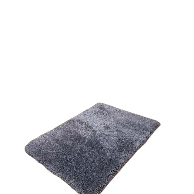 פוליאסטר משי שטיחי שטיח אפור צבע עשוי בננה משי אפור בצבע זמין מותאם אישית לוגו