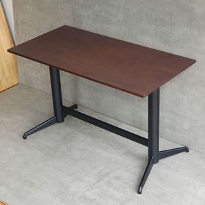 Table basse rectangulaire 120x60cm avec double pieds en fer, design minimaliste en bois de chêne, convertible, mobilier de salon CFD68189 - Product Image 5