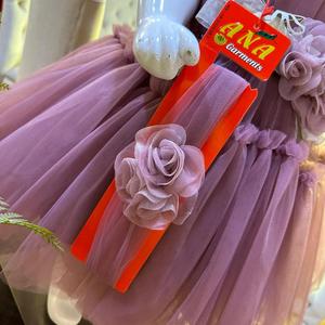 2024 nuevo vestido de fiesta de cumpleaños largo al por mayor para niñas, diseño en capas para la temporada de primavera, grupo de edad para niños - Product Image 2