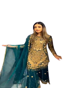 Vente chaude nouvelle pakistanaise taille libre robe Designer Salwar Kameez broderie pakistanaise et indienne femmes élégantes robe - Product Image 1