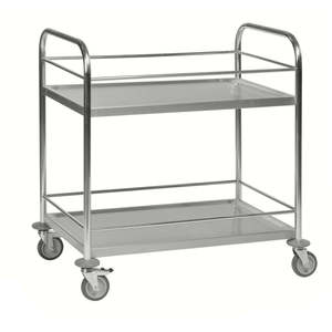 Industrial Stainless Steel <b>Trolleys</b> KM60357 Roll Containers <b>Four</b>-<b>Wheel</b> 100kg Load Capacity Hand <b>Trolley</b> Customizable OEM Support - Product Image 1