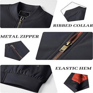 Blouson aviateur élégant pour hommes avec fermeture éclair sur le devant tissu respirant coupe légère parfait pour les voyages décontractés et un usage quotidien - Product Image 5