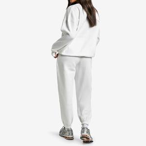 2026 personalizado peso pesado 100% algodón invierno transpirable Color sólido pulóver chándal conjunto Unisex frente Sudadera con capucha Jogger - Product Image 2