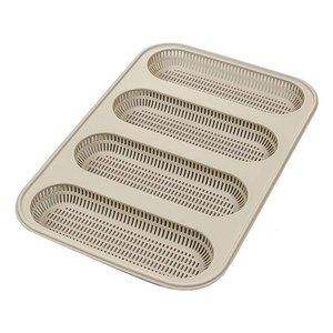 Moule à pain en silicone pour 4 mini baguettes, 17x5,5x2 cm, gris, compatible four, micro-ondes et lave-vaisselle - Product Image 2