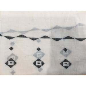 Écharpe Jamdani Charcoal Melody en popeline de coton froissé, hijab respirant 72x206cm pour femmes, été et hiver - Product Image 1