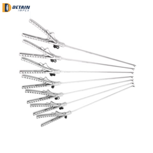 Soporte de aguja laparoscópica para uso quirúrgico, mandíbula recta y curvada, Kit de Cirugía de 5mm y 330mm de longitud, soporte de aguja de tijera quirúrgica - Product Image 4