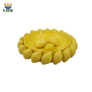 Pot <span class=keywords><strong>de</strong></span> fleurs en céramique citron jaune émaillé 3D Fruit Design Pot <span class=keywords><strong>de</strong></span> fleurs décoratif pour la maison jardin et patio décor - Product Image 1