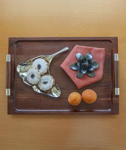 Plateau en bois d'acacia vintage avec poignée et plateaux de rangement, plateau de service en bois et plateaux de rangement - Product Image 5