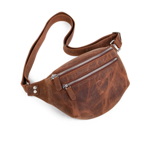 Bolso Bandolera de Piel Genuina al por Mayor, Riñonera Cruzada de Moda, Mini Bolso de Hombro de Piel para Teléfono para Hombre - Product Image 6