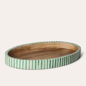 Premium Quality Bone Inlay <b>Tray</b> | Round <b>Tray</b> with Ashoka Chakra Inspired Design for Heritage Gifting Decor & Statement Serving - Product Image 6