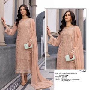 Vêtements Ethniques de Bonne Qualité Costume Salwar Faux Georgette Lourd Avec Dupatta Avec Broderie Séquence Travail Au Prix de Gros - Product Image 2