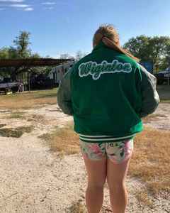 Vente en gros OEM personnalisé hiver Vintage école collège femmes vestes manteau laine Letterman grande taille surdimensionné veste universitaire - Product Image 3