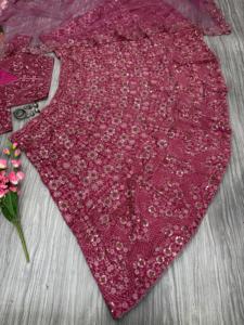 Heavy <b>Thread</b> Embroidery Glitter Dori and Sequins Work Winter <b>Silk</b> Lehenga Choli with Glitter Dori for Parties - Product Image 6