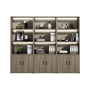 Meuble de rangement moderne en mélamine de style industriel, sans tiroirs, avec étagères ouvertes, pour bureau et maison - Product Image 2