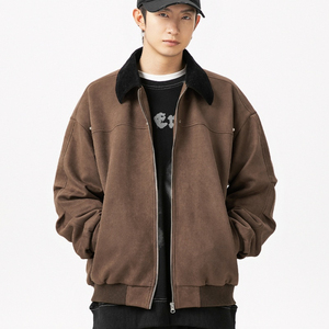 แจ็กเก็ตหนังนิ่มหนา400กรัมสำหรับผู้ชายเสื้อแจ็กเก็ตหนังนิ่มมีปกผ้าลูกฟูกของ2025ออกแบบได้ตามต้องการ - Product Image 2