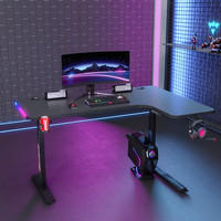 Nouvelle station de travail PC en métal de conception de vente chaude et bureau d'ordinateur durable de table de jeu avec la taille réglable et les bandes de LED