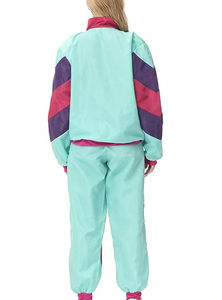 Women's <b>Hoodies</b> Custom Color Block Embroidery Printed Waterproof Breathable Nylon Two Piece Tracksuit Set with Zipper - Product Image 4