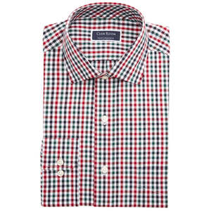 Camicia Casual da Uomo Verde Gingham a Quadri con Funzione Antipiega 100% Cotone Popeline Taglia XL (17.5X32X33) - Product Image 1