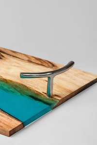 Plateau de service en résine de bois Pièce unique avec taille ronde et personnalisée à très extrême - Product Image 3