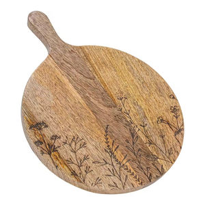 Plato de madera hecho a mano de alta exigencia, vajilla, bandejas de madera para comedor para sándwiches, bandeja para servir Pizza con asa - Product Image 4