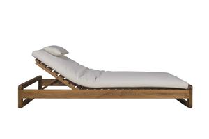 Tumbona moderna hecha de marco de madera maciza de teca e incluye cojines a prueba de sol y material de alta calidad para uso en exteriores - Product Image 6