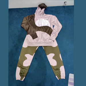 Survêtements de sport souples pour hommes, ensemble de jogging 2 pièces avec logo, ensemble de survêtements de sport à sublimation grande taille en molleton - Product Image 1