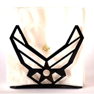 Servilletero de Metal de diseño exclusivo, diseño de mariposa, hecho a mano, recubierto de Color negro, mesa única, accesorios para restaurante de boda - Product Image 3