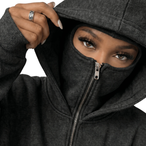 <b>Women's</b> Full Zip Front Windproof Hoodie Built Face Cover Long Sleeve <b>Fleece</b> Sweatshirt <b>Warm</b> Casual <b>Jacket</b> Outerwear Winter Wear - Product Image 4
