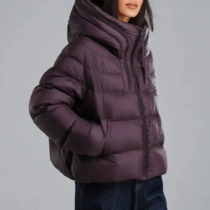 Veste matelassée personnalisable de haute qualité pour femmes avec logo personnalisé, en tissu toile, prix de gros - Product Image 6
