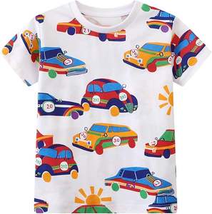 Quantité minimale de commande bas enfant en bas âge garçons à manches courtes t-shirts coton décontracté graphique col rond haut d'été vêtements T-Shirts - Product Image 4