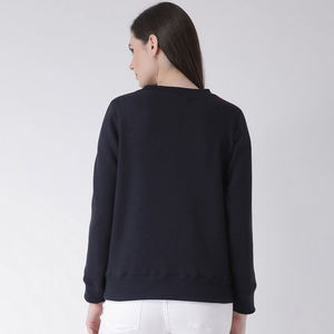Venta directa de fábrica nueva llegada sudaderas largas de invierno para mujer con logotipo personalizado material sólido frontal impreso - Product Image 3