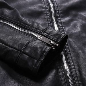 High Quality Casual Fashion Men's Black Genuine Leather Winter <b>Jacket</b> Zipper-<b>Thin</b> Stand Collar <b>Waterproof</b> Breathable Long Length - Product Image 4