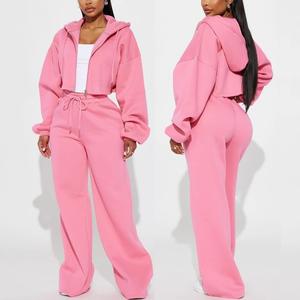 Nueva Llegada al por Mayor, Sudadera con Capucha de Manga Larga Deportiva de Moda Ecológica de Talla Grande para Invierno, Pantalones Acampanados de Color Sólido Casuales - Product Image 5