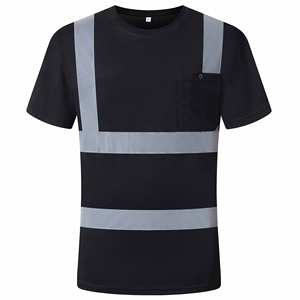 Camiseta de alta visibilidad con cinta reflectante para uso en construcción, fábrica e industria. - Product Image 1